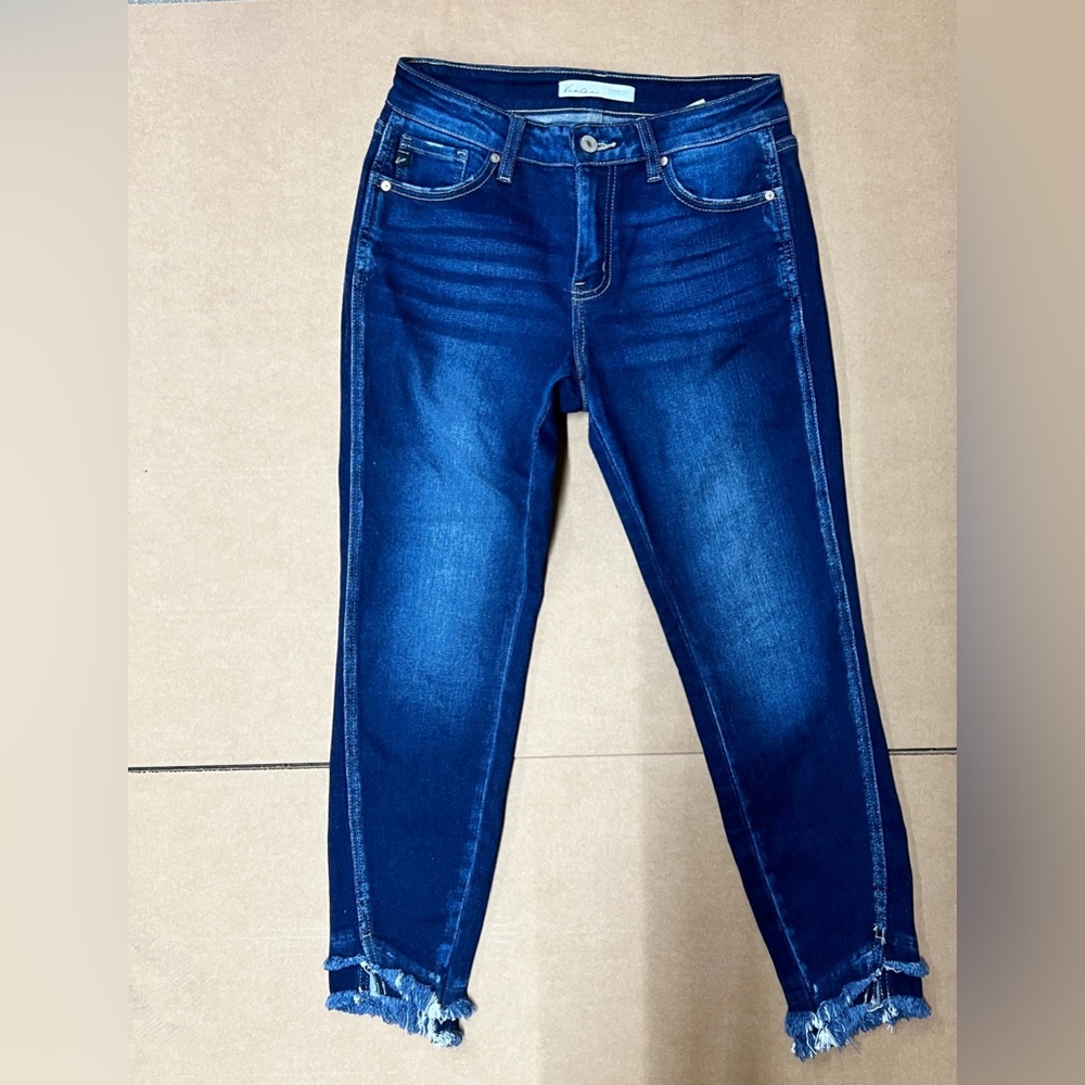 Maurice's KanCan Dark Double Frayed Hem Skinny Ankle Jeans size 27